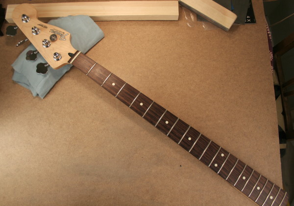 Finished neck - tape off, clean with naphtha(lighter fluid)