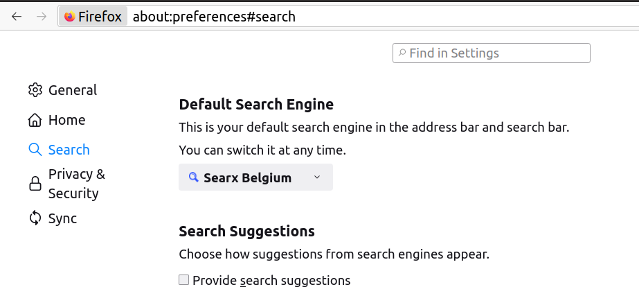 Set search engine as default in Firefox