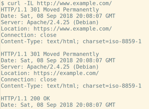 apache URL redirects work with curl