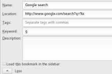 Firefox Keyword Google search