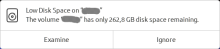 Low Disk Space warning in Ubuntu