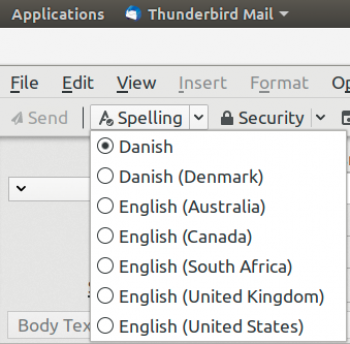 Thunderbird spellchecker English