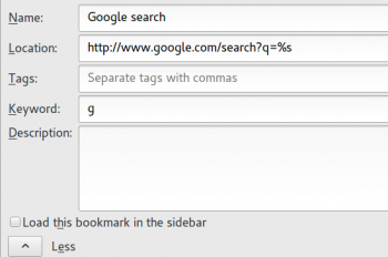 Firefox Keyword Google search