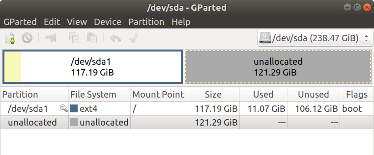 install ubuntu create boot partition